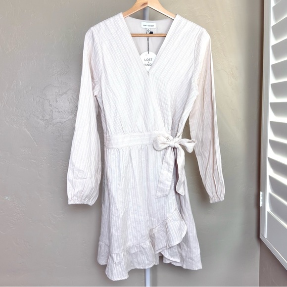 Lost + Wander Mini Wrap Dress Medium in Ivory - Picture 2 of 10